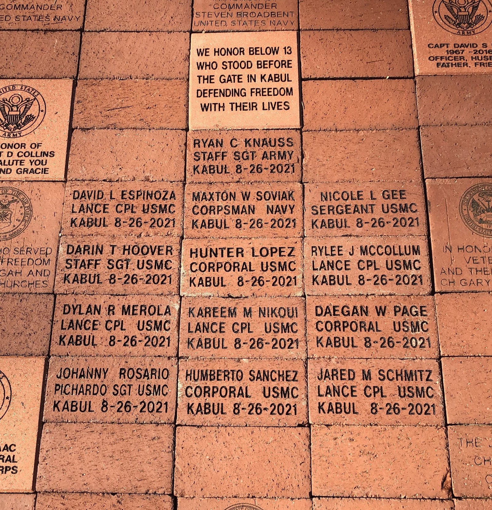 The Kabul 13 Pavers