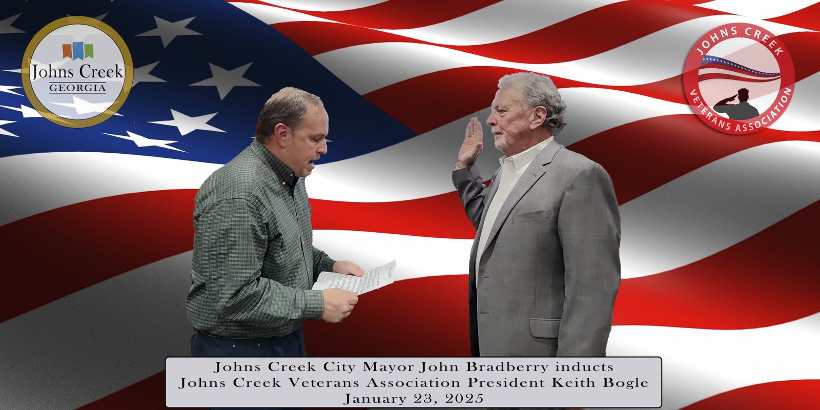 Mayor John Bradberry Inducts JCVA President Keith Bogle